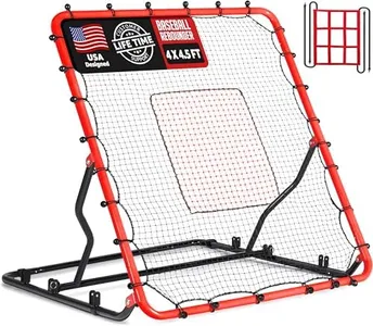 ZEALFEEL Baseball Rebounder Net, 4x4.5FT Pitch Back Baseball Volleyball Rebounder with 3 Adjustable Angles, 2 Targets, Baseball & Softball Bounce Back Net for Pitching Fielding