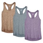 icyzone Workout Tank Tops for Women - Racerback Athletic Yoga Tops, Running Exercise Gym Shirts(Pack of 3) (Henna/Twilight Purple/Navy, 3XL)