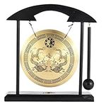 Chen0-super 4.92' Gong - Feng Shui Brass Gong - Chime Meditation Gong Percussion Desk Gong with Mallet - Percussion Instruments For Home Decor Housewarming Gift, Black