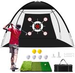 Yezloris Golf Net, 10x7FT Durable Golf Practice Net for Backyard Driving & Garage All in 1 Golf Hitting Net with Mat for Outdoor Home Training Gifts for Men Dad Him and Golfer