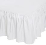 Amazon Basics Lightweight Ruffled Bed Skirt, Classic Style, Soft and Stylish 100% Microfiber with 16" drop-Queen, Bright White