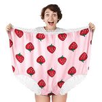 HOMQYTE Granny Panties Gag Gifts for Women, Funny Giant Novelty Undies White Elephant Gift for Adults Prank, Strawberry, One Size