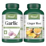 VORST Garlic 180 Vegan Capsules and Ginger Root 180 Vegan Capsules (Combo Bundle 2 bottles)