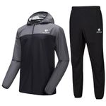 HOTSUIT Sauna Suit for Men Sweat Suits Gym Workout Exercise Sauna Jacket Pant Full Body, Gray, L