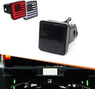 Adiil 2''Size 15-LED Brake Light Trailer Hitch Cover Fit Towing & Hauling,Smoked Lens Tow Hitch Driving & Brake Lamp (Type05)