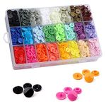 Mesee 408 Sets Plastic Snap Buttons T5 Snaps Fastener Kit for Craft DIY, Sewing, Clothing, Diaper, Bibs, Unpaper Towels, Nappies, Mama Pads (24 Colors)