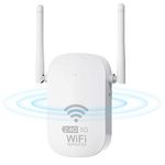 Wifi Extender Booster, Wifi Booster Range Extender Dual Band 1200Mbps 5G/2.4GWiFi Range Extender with Ethernet Port, Plug and Play WiFi Extender, UK Plug.E-826-LSL