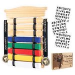 Alheka Karate Belt Display, 8 Level Martial Arts Belt Display Made of Pine Wood - Gift for Martial Arts Learners