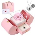 Preserved Real Pink Rose Gift with 