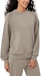 ODODOS Women's Modal Soft Oversized Sweatshirts Raglan Long Sleeve Crew Neck Relaxed Pullover Top, Khaki, Small