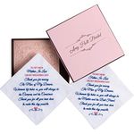 Amy Holt Bridal, Father and Mother of The Groom Gifts from Bride, Wedding Handkerchief Gift Set w/Gift Box and Card
