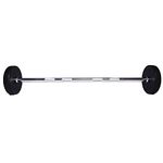 USI UNIVERSAL THE UNBEATABLE Rubber Straight Weight Bar With Fixed Weight Heads Weight Lifting Gym Rod Curl Barbell Rod Fixed Weight Gym Workout Exercise Set (15)