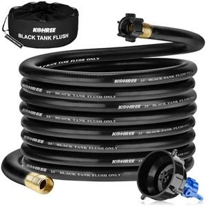 Kohree 25FT RV Black Water Hose with Rinser Cap for RV Black Water Tanks