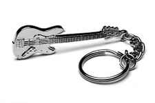 Gifticuffs Bass Guitar Metal Keyring Jazz Bass Model With Gift Pouch