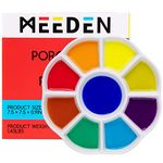 MEEDEN Ceramic Paint Palette, 9-Well Studio Porcelain Paint Palette Artist Mixing Painting Tray by 7.9 Inches for Watercolor Gouache Painting, White, Round