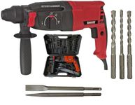 Inditrust DUMDAAR DM26 1250W 26mm hammer drill with SDS drill bits and chisels (RED) 100% Copper Winding