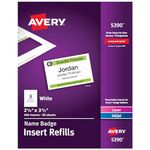 Avery Name Badge Inserts, 2.25 x 3.5 Inches, Box of 400 (05390)