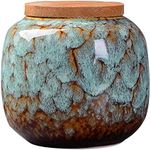 Ceramic Storage Jars, Exquisite Glaze Food Canisters for Kitchen Spice Storage,Tea Caddy Storage,Coffee Jar,Condiment Jar with Seald Lid (light blue)