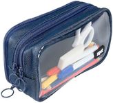 ZIPIT Half & Half Pencil Case | Large Capacity Pencil Pouch | Pencil Bag for School, College and Office (Jeans)