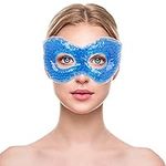 NEWGO Cooling Eye Mask for Puffy Eyes, Hot Cold Therapy Gel Eye Mask with Lemon Scent, Relief for Swollen Eyes, Dark Circles, Stress, Migraine, Headaches, Sinus Pain - Blue