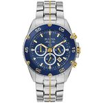 Bulova Men's 98B400 Marine Star SS Bracelet Blue Dial Watch Watch, Silver-Tone