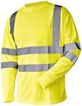 Hi Vis T Shirt ANSI Class 3 Reflective Safety Lime Orange Short Long Sleeve HIGH Visibility (L, Lime_L)