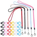 GORGECRAFT 41PCS Anti-Lost Necklace Lanyard Set Including 5PCS Anti-Loss Pendant Strap String Holder with 36PCS 6 Colors Silicone Rubber Rings for Office Key Chains Outdoor Activities, 8mm