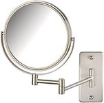 Jerdon JP7506NMT 5X-1X Magnification Mount Mirror with Oversized Wall Bracket, Nickel