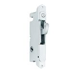 House Guard Mortise Lock with 45 Degree Key Way, Spring-Loaded Hook Latch Projection,Sliding Door Lock for Patio Door with Round Face Plate