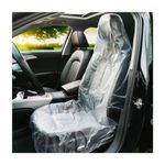 povtii 100 PCS Disposable Car Seat Covers, Dustproof Plastic Auto Seat Protective Covers, Universal Clear Vehicle Seat Protector for Airplane Seats, Salon Chairs, Car Accessories