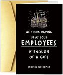 Obbyidk Funny Happy Birthday Card for Employer Leader, Birthday Card for Boss Managers, Happy Boss’s Day Card Gift, As Your Employees Is Enough of a Gift