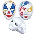 10 Packs Blank White Paper Masks, Full Face Mask DIY Paintable Paper Mask for Crafts Party Cosplay Halloween Wall Decorations