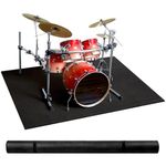 Drum Rug, 4 x 6Ft Drum Mat Drum Carpet with Non-Slip Grip Bottom, Soundproof Drum Floor Mat for Electrical Drum, Drum Accessories Gift for Drummers, Black (4 x 6 Ft)