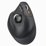 ProtoArc EM05 NL Vertical Wireless Trackball Mouse, Bluetooth Ergonomic Rollerball Mouse Rechargeable Computer Laptop Thumb Mouse, 3 Device Connection, for iPad, Mac, Windows, PC - Gray Ball