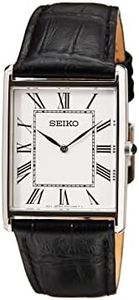 Seiko Hommes Analog Quartz Montre avec Bracelet en Cuir SWR049P1