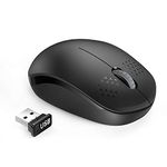 (Upgrade) Wireless Mouse - 2.4G Cordless Mice with USB Nano Receiver Computer Mouse with Noiseless Click for Laptop, PC, Tablet, Computer, and Mac - Black