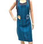 PIXEL HOME DECOR Cotton Apron with Front Center Pocket with End Random Colour (Blue Stripe Apron)