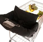 Binxy Baby 2-in-1 Cushy High Chair Cover and Shopping Cart Cover for Baby, Comfortable Cover for Grocery Cart, Universal Fit Cart Cover for Babies, Includes Storage Pouch - Black