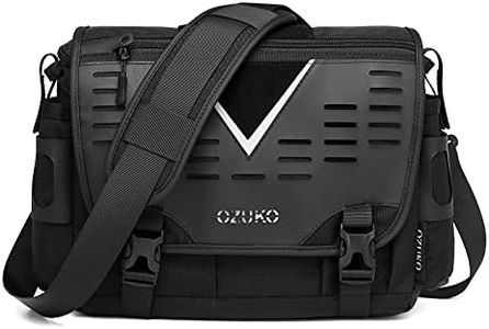 FANDARE Sac Bandoulière Homme Sacoche Sac d'épaule Sacs Bandoulière Briefcase pour 12.9 Pouces Laptop Crossbody Messenger Bag Grand Sac de Travail Université Ecole Cartable Noir
