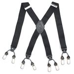 PELUCHE Novelist Charmer Black X Back 8 Clips Suspender (Strap Width- 3.5cm)