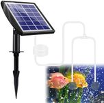 ZWJBSGY Solar Aerator, Solar Air Pump Solar Powered Pond Pump, 2W & 2200mAh Solar Pond Aerator with 2 Air Bubble Stones,Regulator for Small Fish Pond, Stock Tank,Aquarium Hydroponics (2 Modes)