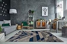 Ladole Rugs Metrotown Grey Blue Area Rug 5x8