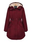 Orolay Women's Thicken Fleece Lined Parka Winter Coat Hooded Jacket with Pockets Red X-Large