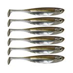 QualyQualy Soft Plastic Lures Swimbait Paddle Tail Shad Lure Bass Bait Shad Minnow Soft Bait for Trout Walleye Crappie Pike 2.75in 3.14in 3.94in (Color 5, 2.75" - 6Pcs)