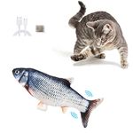 Floppy Fish Cat Toy,Electric Fish Cat Catnip Toy,Plush Simulation Fish Cat Toys for Indoor Cats Pets Flopping/Moving Cat Dog Fish Toy Kitten for Pillow Chew Bite Kick Cat Interactive Toy