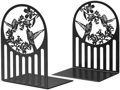 Weudes Bookends for Shelves, Decorative Book Ends for Heavy Books, Non-Skid Book Shelf Holder to Hold Books for Office, Home, Library, School Use