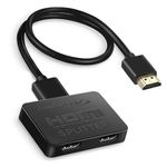 avedio links HDMI Splitter 1 in 2 Out [with 4FT HDMI Cable] 4K HDMI Splitter Duplicate/Mirror Screen Only (Not Extend), 1x2 HDMI Distributor Adapters (Copy 1 Source to 2 Displays at The Same Time)