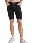 ZLZ Black Biker Jeans for Men Slim Fit, Men's Comfy Stretch Ripped Distressed Biker Jeans Pants Rock Revival, Designer Jeans, Black, 32 Regular
