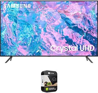 SAMSUNG UN55CU7000 55 inch Crystal UHD 4K Smart TV Bundle with 2 YR CPS Enhanced Protection Pack (2023 Model)