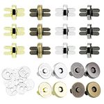 CODIRATO 40PCS Magnetic Button Clasps Metal Snap Button Fasteners for Sewing Craft Purses Bags Clothes Leather, 4 Colors (14mm)